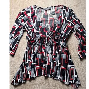 Y2K Jamie Nicole  Geometric Abstract VTG Top Small Indie‎ Sleeze Mob Wife Retro
